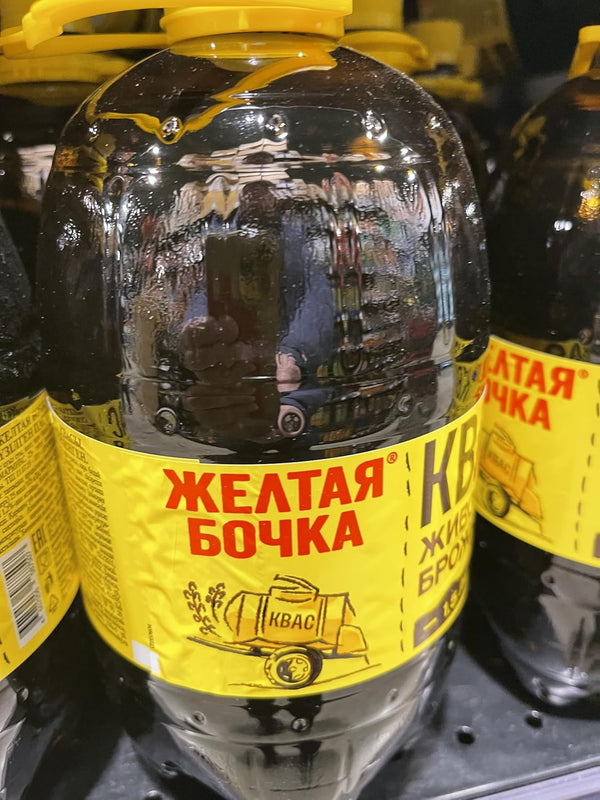 Generic Imported Russian Rye Bread Soft Drink Kvass Yellow Barrel- Zheltaya Bochka 2.5