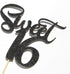 Black Glitter Sweet 16 Cake Topper, Happy 16th Birthday Decor, Cheers to 16 Years, 16th Wedding Anniversary Supplies
