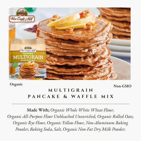 24 oz (2 Pack) War Eagle Mill Multigrain Pancake Mix, Organic, Bag