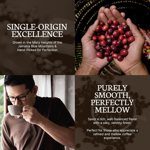 100% 12 Dancing Moon Coffee Pods - Jamaica Blue Mountain Medium Roast - K-Cup Compatible Keurig Coffee Pods