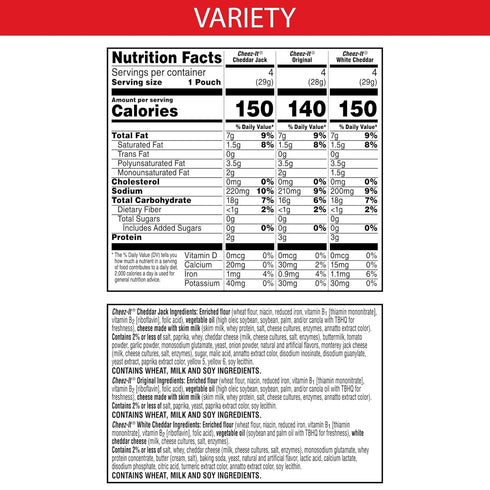 Pack, 12.1oz (12 Packs) Cheez-It Cheese Crackers, Baked Snack Crackers, Lunch Snacks, Variety Box