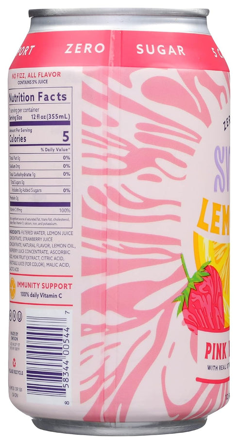 12 (Pack 12) Swoon Pink Lemonade, Zero Sugar, Low Calories, Vegan Friendly, Kosher, Gluten Free & Non-GMO, Fluid Ounce