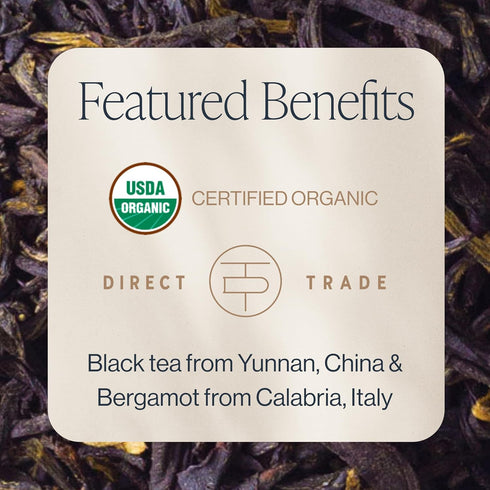 4 12+ Rishi Tea Earl Grey Supreme Tea - Organic, Caffeinated Loose Leaf Tea with Bergamot Oil and Top Grade Yunnan
