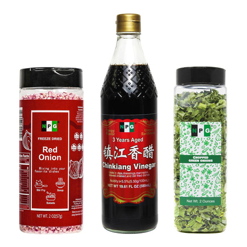 NPG Freeze-Dried Red Onion 2 Oz, Chinkiang Vinegar 19.61 Fl Oz (580ml),