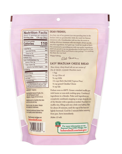 16oz (Pack 1) Bob's Red Mill Tapioca Flour, of - Non GMO, Vegan, Paleo Friendly, Kosher