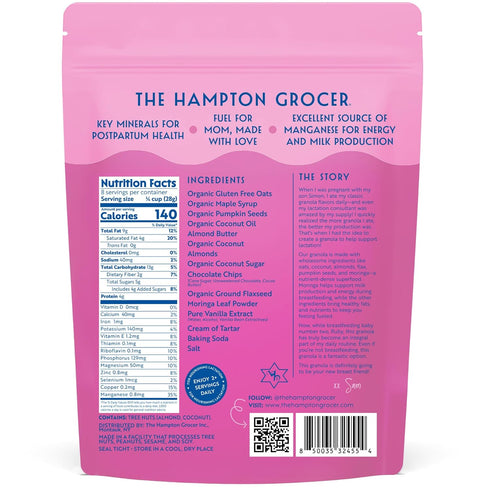 2 pack The Hampton Grocer Lacnola Lactation Granola, - Healthy Granola for Breastfeeding Moms to Increase Milk Supply |