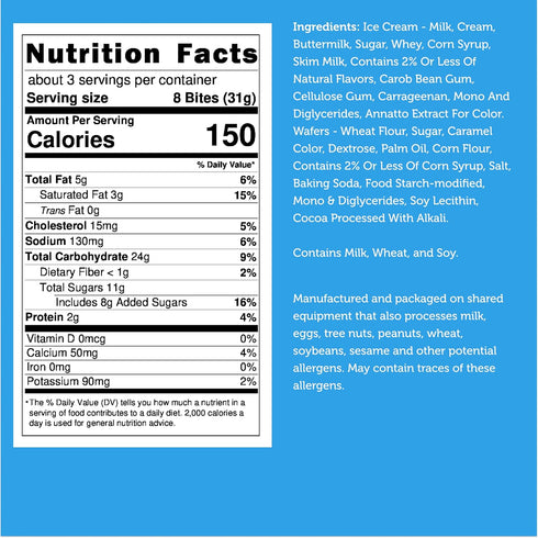 3.5oz) Arctic Farms Freeze Dried Ice Cream Sandwich Bites Bagged and Boxed - Does Not Melt (Vanilla