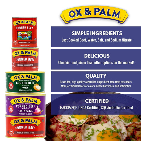 Ox & Palm 11.5 (Pack 1) Corned Beef, Original Chunky Style, Ounce