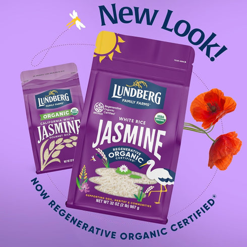 32 Lundberg Family Farms Organic Jasmine Rice, California White, Ounce