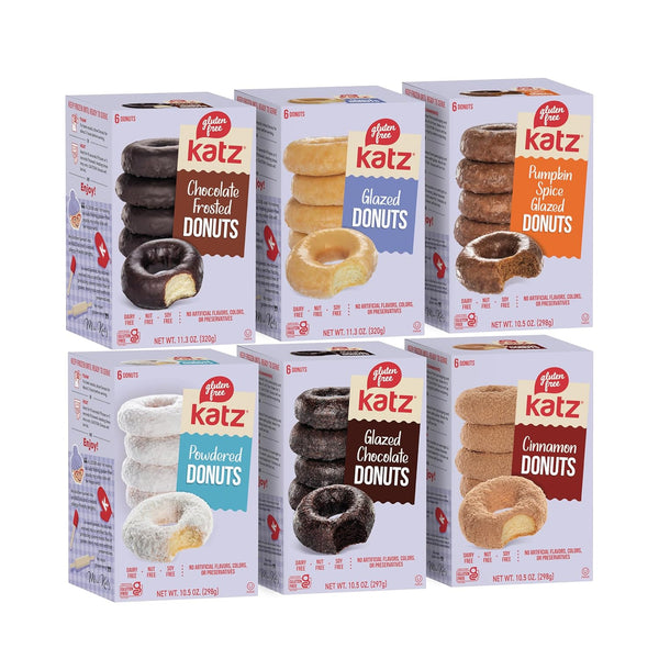 Katz Gluten Free Snacks Top 6 Donut Flavors, Free of Dairy, Soy,