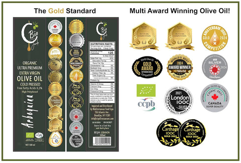 500 ML C Bio Jaoude Organic Extra Virgin Award Winning Olive Oil Imported from Lebanon