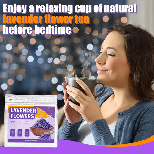 (8 oz) Dried Culinary Lavender Flowers - Food Grade Lavender Buds for Tea, Baking, Potpourri, Home Fragrance & Sachets