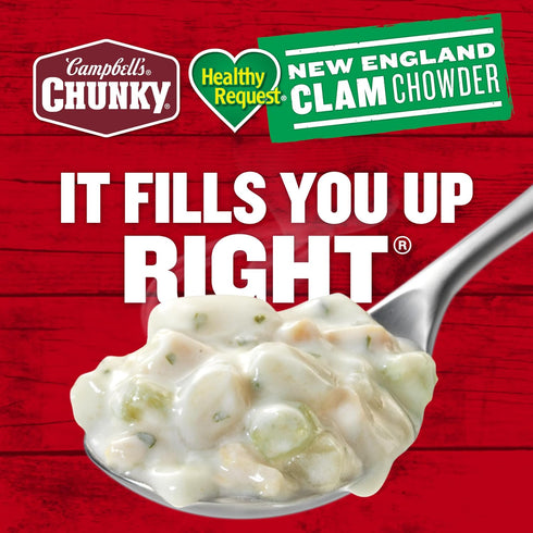18.8 12) Campbell's Chunky Soup, Healthy Request New England Clam Chowder, Ounce Can (Case