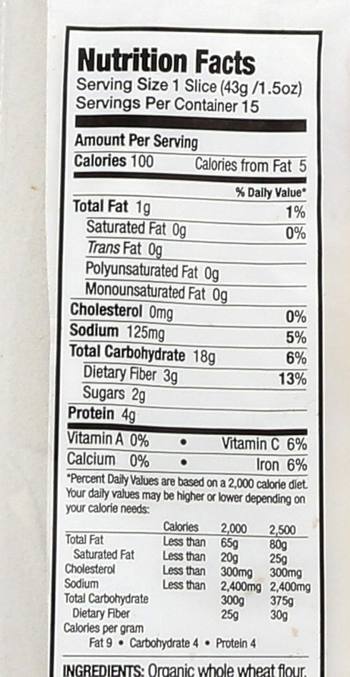 Rudis 100% 22 OZ BAKERY Organic Whole Wheat Sliced Bread