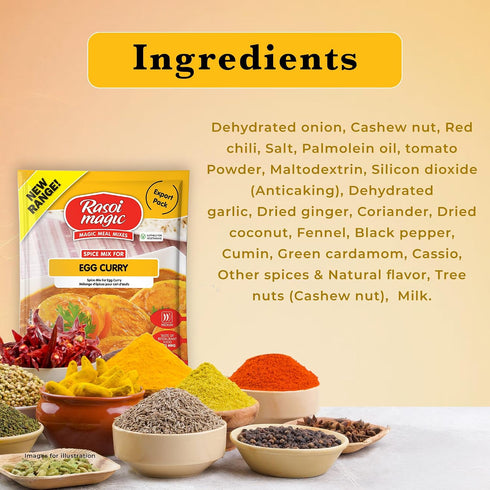 50g 15 Pack 3 Rasoi Magic Spice Mix for Egg Curry Masala, | Ready-to-Cook | No Added Preservatives, No Artificial