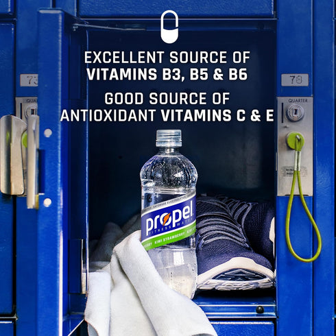16.9 Oz (12 Count) Propel, Black Cherry, Zero Calorie Sports Drinking Water with Electrolytes and Vitamins C&E, Fl