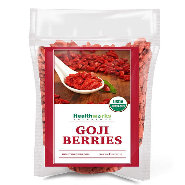 Healthworks Superfoods Organic Dried Goji Berries - 8 Oz - Vegan and Non-GMO