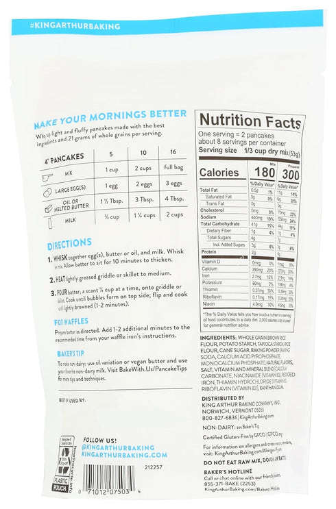 Mix,15 oz King Arthur Gluten-Free Pancake