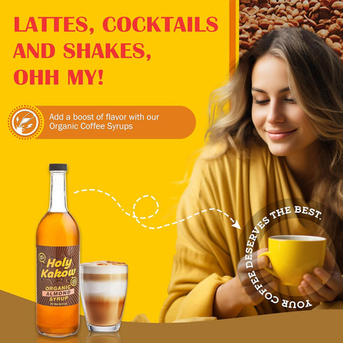 750ml Holy Kakow Cafe Organic Almond Syrup - Almond Syrup, Coffee Syrup, Organic Syrup for Coffee, Almond Syrup