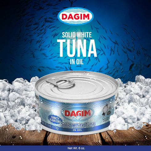 Dagim Albacore 6 oz. Pack 8 Solid White Tuna in Oil Fancy Tuna Fish Can Kosher certified