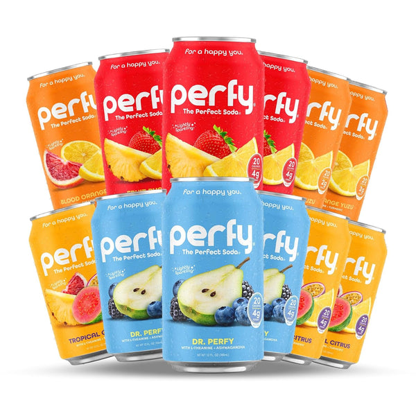 PERFY Caffeine Free Healthy Soda Variety Pack | Made With Real Fruit