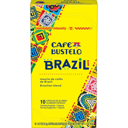 11, 40 Count Caf Bustelo Aluminum Espresso Capsules, Brazil Blend, Nespresso Original Line Compatible, Intensity