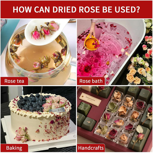 ANTAKUBU 50g/1.76oz 100% Dried Rose Buds, Rose Bud Tea, Natural Dried Flowers, Edible Fragrant Dried Flowers for Tea