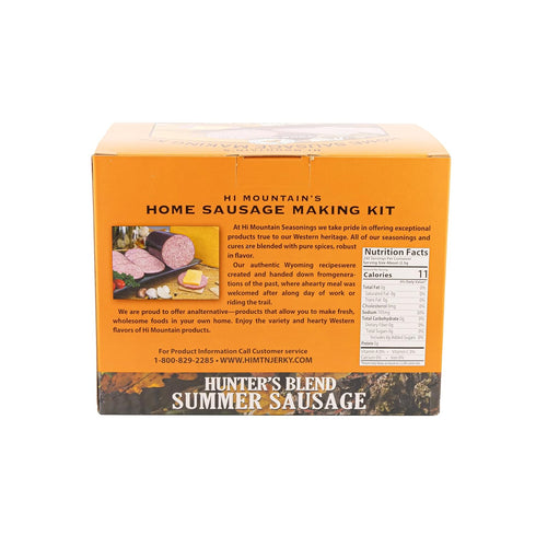 Summer 30 lbs Hi Mountain Sausage Seasoning & Cure HUNTER'S BLEND Casings are NOT Included Includes Seasoning, Cure