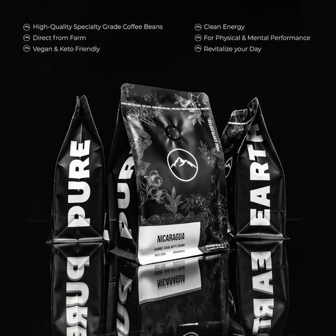 12oz PURE EARTH COFFEE CO. Whole Bean Coffee, Brazil Single-Origin Beans, Dark Roast, Bold Gourmet Specialty Grade