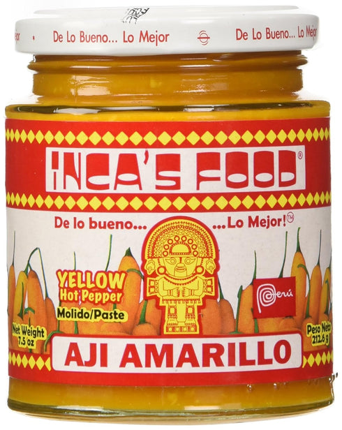Inca's Food Aji Amarillo Paste, Hot Yellow Pepper Paste, 7.5 Oz Jar