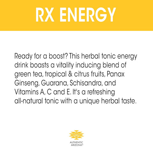 22 Oz (Pack 24) AriZona Rx Energy - Big Can, Fl