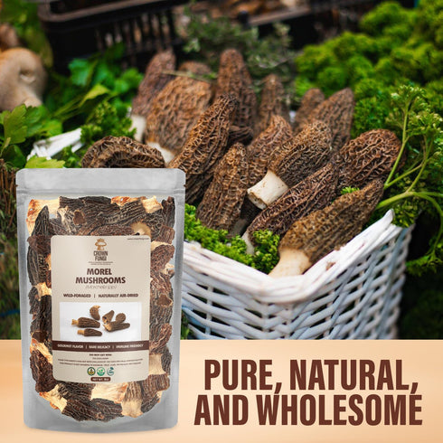 Crown Fungi 2oz pack Morel Mushrooms, of Dried Morel Mushrooms, Perfect Dried Mushrooms for Culinary Creations