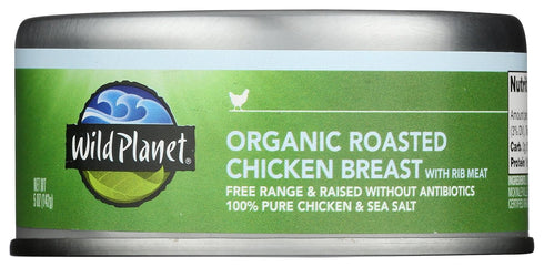 Wild Planet Organic Roasted Chicken Breast With Rib Meat, Skinless and Boneless,