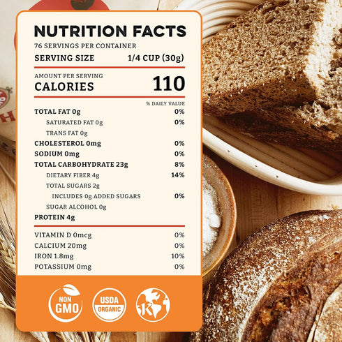 (80 (Pack 2)) Sunrise Flour Mill Heritage Organic Whole Wheat Flour & Hard Red Wheat Berries Ounce of - Non-GMO