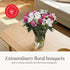 BloomsyBox Forever Blooming Bouquet Fresh Purple Roses & White Alstroemeria (Glass Vase Included) Fresh Flowers