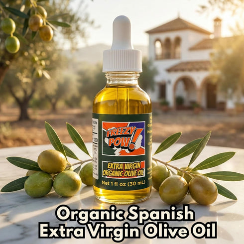 FREEZY POW (1 oz 30ml) Organic Extra Virgin Olive Oil - Mini Travel Size / - USDA Organic Cold-Pressed Drizzle Oil
