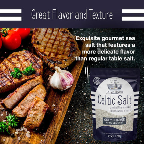 1.1lb 18oz Pack 2. 100% (1.1lb Pack 2) Le Marinier Celtic Salt Organic Grey Coarse, - of Mineral Rich Unrefined French
