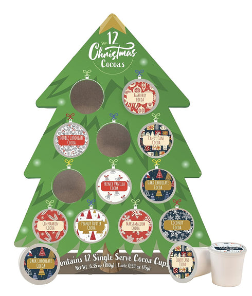 Specialty Division 12 Set Christmas Cocoa Gift Single Serve Pods Compatible With Keurig K-Cup Hot Chocolate Pods Advent
