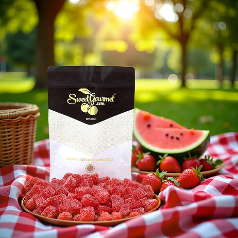 2.5 SweetGourmet Cherry Fruit Slices Sugar Coated Jelly Candy, Pound Bulk Bag
