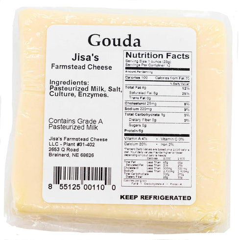 Generic 3-Pack 8 oz Gouda | | Each | Artisan Cheese | Made with Whole Milk | Crafted in Small Batches | Product