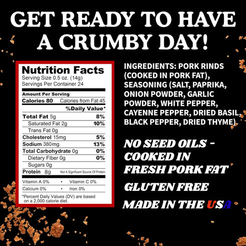12 Oz Pork King Good Spicy Cajun Low Carb Keto Diet Pork Rind Breadcrumbs!Perfect For Ketogenic, Paleo, Gluten-Free