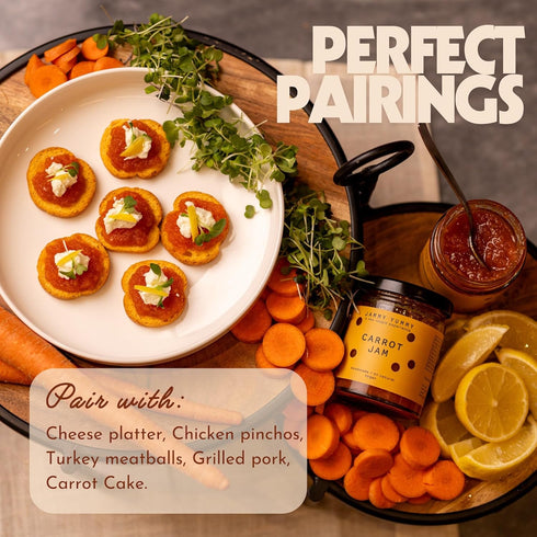 Jammy Yummy 8 (Pack 2) Carrot Jam - Handmade, Simple Ingredients, No Additives, Vegan, Gluten-Free - Ounce Jar