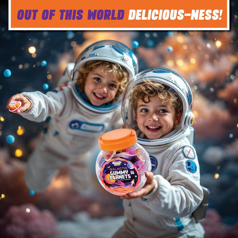 30 Gummies, Gummy 4YoreElves (19 oz) Planet Novelty Space Candy with Jelly Filling, Individually Wrapped Blueberry