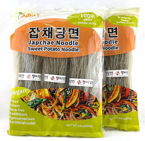 APEXY Sweet Potato Glass Noodles, Japchae Noodles, Korean Vermicelli Pasta, Fat-free and Gluten-free,