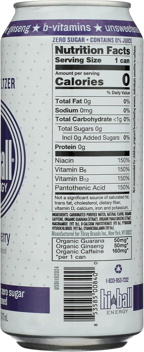 16 Hiball Energy Blackberry Energy Seltzer, Fz