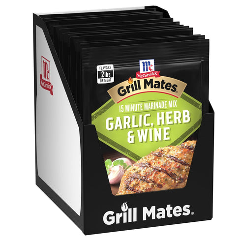 McCormick Grill Mates Marinade Mix, Garlic, Herb & Wine, 0.87 oz (Pack of 12)
