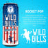 12 Oz 12 Pack Wild Bill's Rocket Pop Soda Classic Craft Soda Pop Soft Drinks, Sodas Made with Pure Cane Sugar, Caffeine