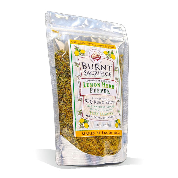Burnt Sacrifice Lemon Pepper Seasoning Dry Rub (10 Ounces - Makes 20 Lbs.) California