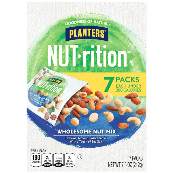 PLANTERS NUT-rition Wholesome Nut Mix, 7.5 oz Box (Contains 7 Individual Pouches)