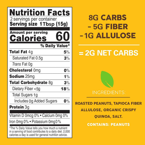 Pasokin Keto Bite Peanut Butter Healthy Snacks with Zero Sugar Added I Low Carb Gluten-Free, Vegan, Plant-Based